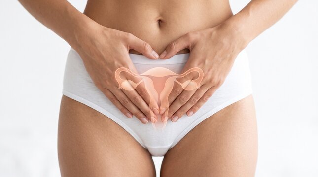 Medical concept of female reproductive system, representing gynecology, women's wellness, fertility support, and preventive healthcare.