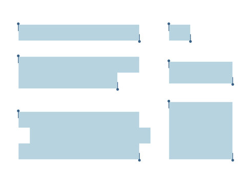 Text selection icon set collection in flat style. Highlight frame vector illustration on isolated background. Cursor with select position sign business concept.