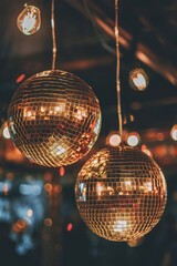 Obraz premium Disco balls chandelier christmas lighting.