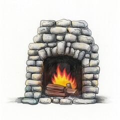 Fototapeta premium Fireplace indoors hearth.