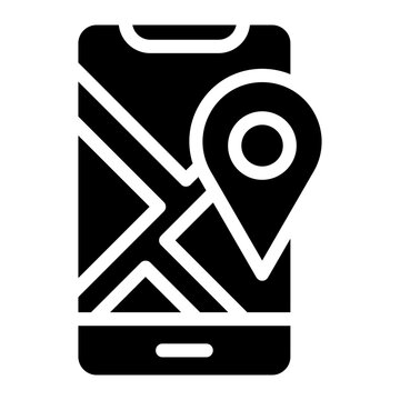 Gig Economy Job Location Mobile Navigation icon solid style