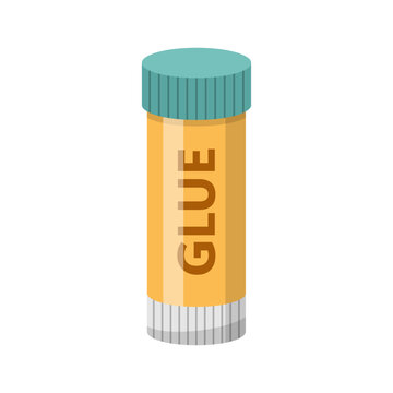 Glue bottle icon in flat colorful style. Office supply vector illustration on isolated background. Adhesive paste stationery sign business concept.
