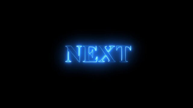 Glowing neon &ldquo;NEXT&rdquo; text on a dark black background, featuring vibrant cyan and red lighting, luminous typography, modern futuristic style, and dramatic light effects.