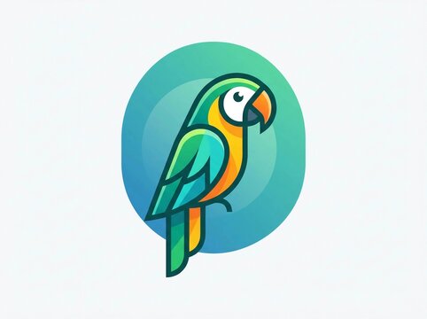 Colorful parrot icon vector illustration for modern branding and graphic design projects.