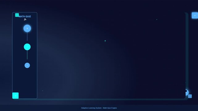 Abstract Digital Math Quiz Interface with Glowing Planets and UI Elements