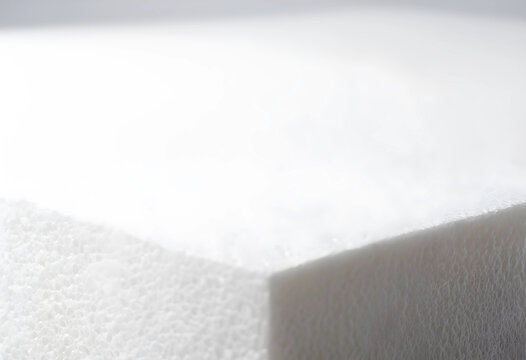 White foam texture background, abstract material surface for insulation and packaging, close up macro detail