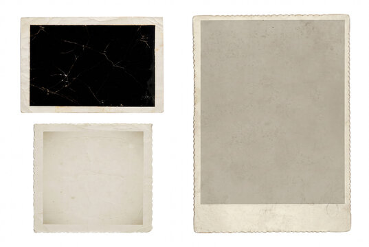 Collection of Three Antique Empty Photo Frames with Distressed Texture