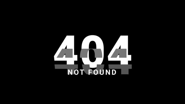 404 not found glitch text on black background