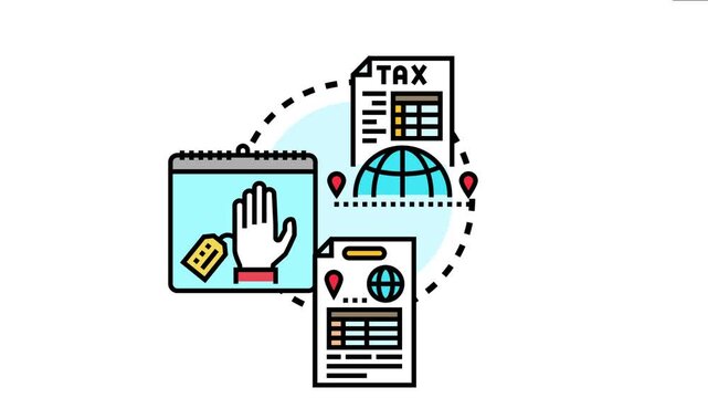 Border customs agreement concept regulation of international trade, import export, tax declaration, and goods passing through checkpoint control