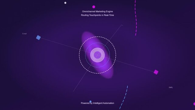 Abstract Digital Marketing Network Visualization with Glowing Core