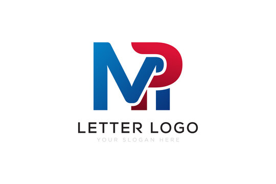 Minimalist MP Letter Mark Logo Vector