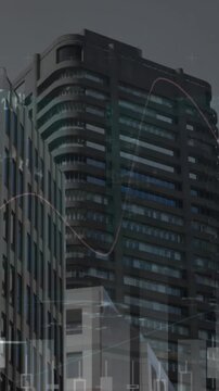 Animation of data processing over cityscape