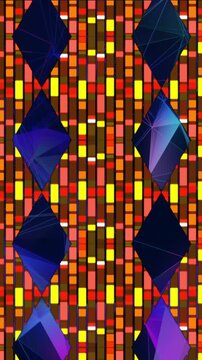 Animation of moving shapes on black background