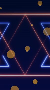Animation of moving shapes on black background