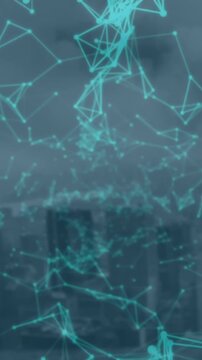 Animation of connections over cityscape