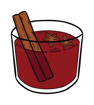 Bir Pletok Traditional Indonesian Herb Drink with Cinnamon and Star Anise Illustration