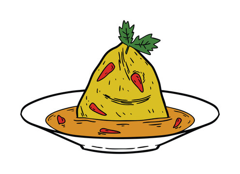 Indonesian Snapper Head Curry Illustration