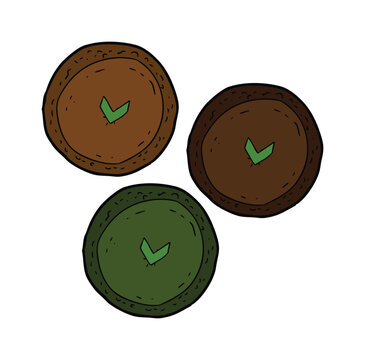 Traditional Indonesian Pinyaram Rice Flour Cakes Illustration