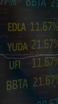 Animation of data processing on black background
