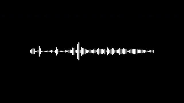 Deep indigo blue audio spectrum equalizer waveform, radiant sound wave frequency bars pulsing rhythm, modern electronic music visualizer loop black background 4K 30fps Apple ProRes video