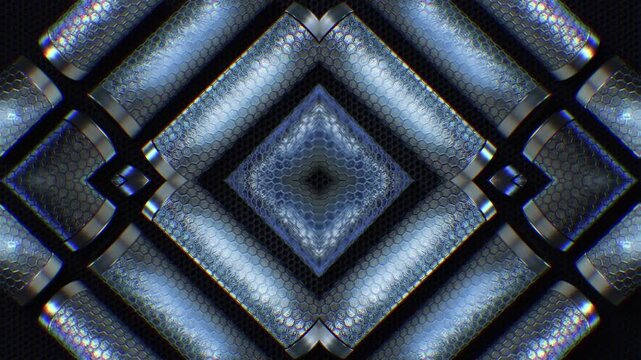 Dynamic metallic tubular shapes that surge and rotate in a digital void, creating a seamless loop of futuristic chaos. Great for music visualizers and live performance backgrounds.