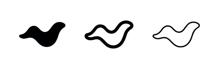 Fototapeta premium Abstract Wavy Line Icon Set