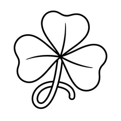 Naklejka premium Shamrock outline with decorative flourish