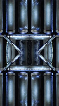 A mesmerizing kaleidoscope of metallic tubular shapes, throbbing and twisting in an endless, hypnotic and trance like motion. Excellent for high tempo music events or energetic visualizers.
