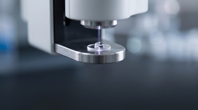 Close-Up Photograph Of A Liquid Droplet Undergoing Scientific Analysis In A Laboratory Setting