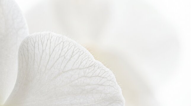 Delicate Close-Up Macro Photography Of A White Orchid Petal With Detailed Veins