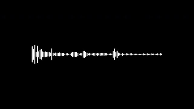 Chrome silver audio spectrum equalizer waveform, sleek metallic sound wave frequency bars pulsing beat, futuristic music visualizer loop black background 4K 30fps Apple ProRes video