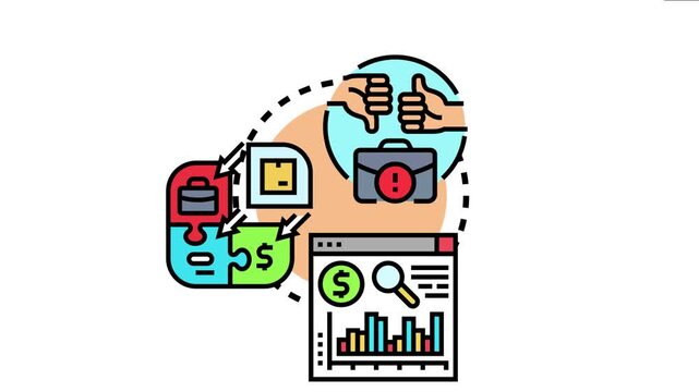 Business process product interaction, user feedback collection, identifying issues, analyzing performance data, and implementing solutions for improvement to drive business growth