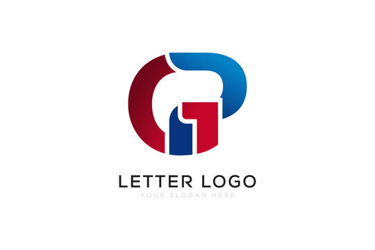 Minimalist GP Letter Mark Logo Vector