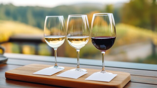Wine Tasting Flight Outdoor Patio Blank Cards Text Wine, digital innovation, artificial intelligence and connected business technology
