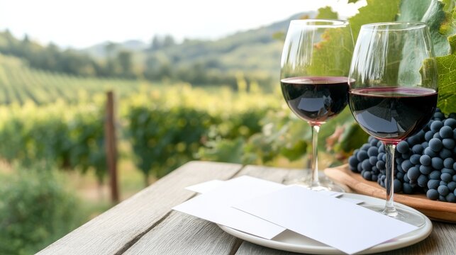 Wine Tasting Flight Vineyard Patio Blank Tasting Cards Win, digital innovation, artificial intelligence and connected business technology