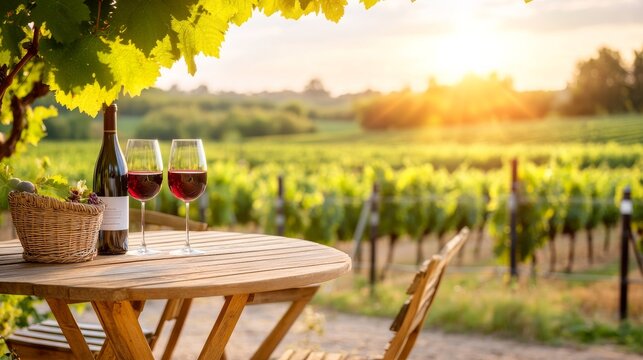 Wine Tasting Under Canopy Vineyard Logos Wine Outdoors, digital innovation, artificial intelligence and connected business technology