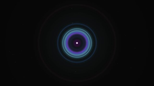 Glowing concentric rings radiate outward from a bright pink center against a deep black background in a looping animation