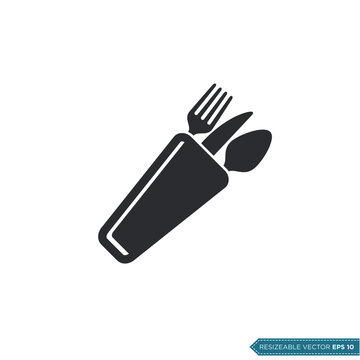 Fork Spoon Knife Icon Vector Template Illustration Design