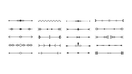 Fototapeta premium Elegant Line Dividers Collection: A curated assortment of sophisticated horizontal line dividers, perfect for adding a touch of class and structure to your designs.