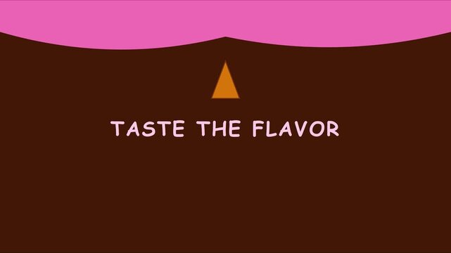 Taste the flavor minimalist motion animation 4k background, with pink and, brown aesthetic motion typography