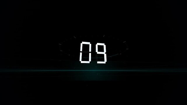 Abstract 3D Holographic Chrono Countdown 4K Seamless Motion Loop