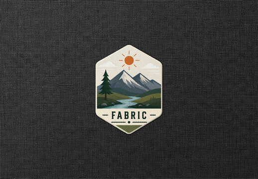 Embroidered Fabric Patch Logo Mockup