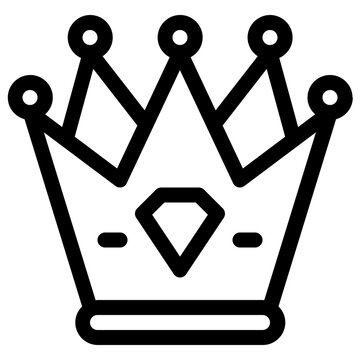 Royal King Crown Victory Line Icon