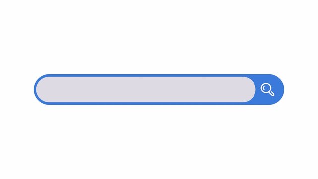 Search Bar Animation with Search Icon, Modern Minimal Search Interface UI Element on Transparent Background, 4K