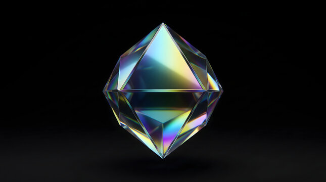 Rainbow Chrome Octahedron Gemstone