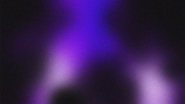 Dark blur purple grainy background blurred glowing abstract shape on dark backdrop, noise texture header, poster, wallpaper, banner design .