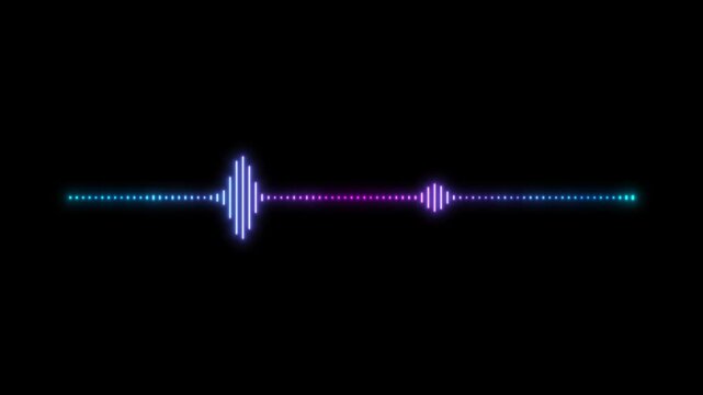 Neon speech voice waveform frequency on black backgrounds video