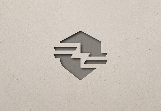 Paper Cut Logo Mockup