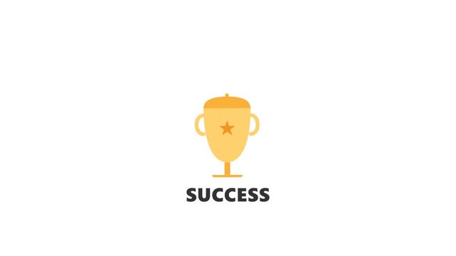 Business Success Trophy on Green Screen