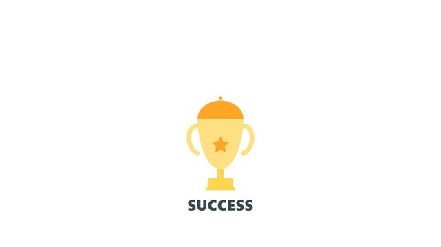 Financial Success Trophy on Green Screen